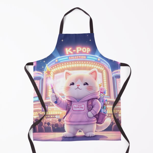 Item preview, Pastel Kawaii K-Pop Cat Art – Cute Fan Cat Illustration with Glowstick, Concert Night Scene, Aesthetic Sticker & Poster Design designed and sold by KaryaVisionSTR.