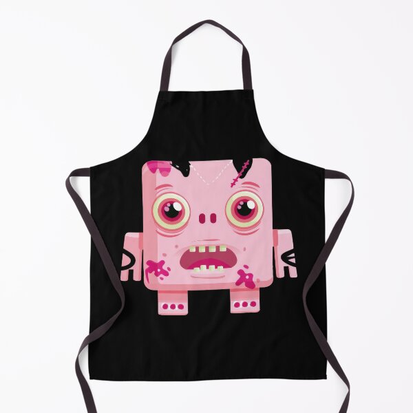 Item preview, Cute Pink Square Zombie – Funny Cartoon Halloween Monster designed and sold by Teeny Quities.