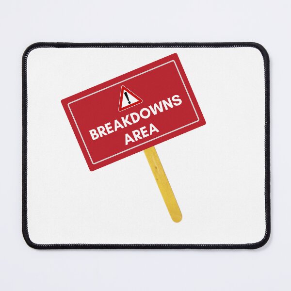 Item preview, Breakdowns Area Student Stress Humor | Exam Pressure Comedy Sign | Academic Meltdown Design designed and sold by TialCorner.