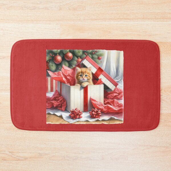 Item preview, Watercolour Christmas ginger kitten designed and sold by Britishdelights.