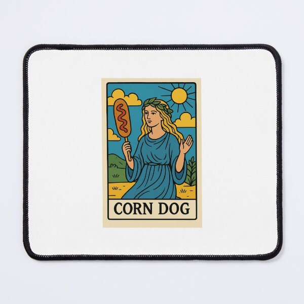 Item preview, Corn dog Tarot card pizza hamburger meme prank weird birthday funny designed and sold by CheeseBlueprint.