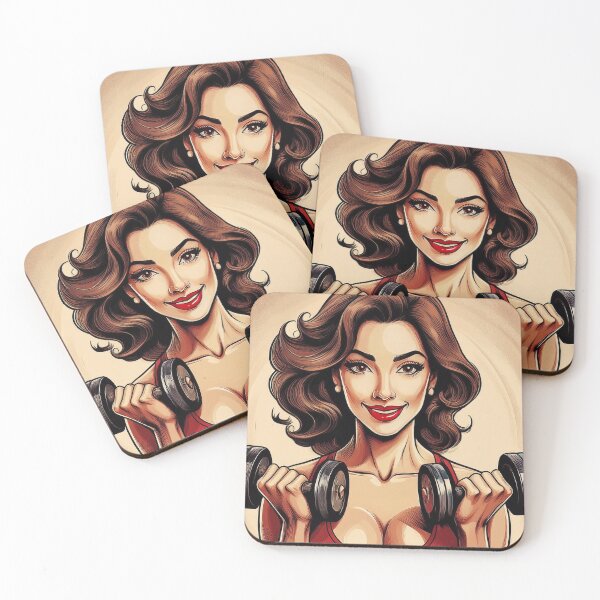 Item preview, Woman Lifting Weights Vintage Poster  designed and sold by FlosArtPrintShop.