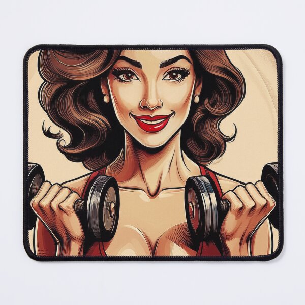 Item preview, Woman Lifting Weights Vintage Poster  designed and sold by FlosArtPrintShop.