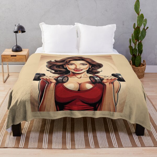 Item preview, Woman Lifting Weights Vintage Poster  designed and sold by FlosArtPrintShop.