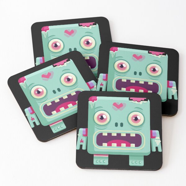 Item preview, Cute Green Square Zombie – Funny Cartoon Halloween Character designed and sold by Teeny Quities.