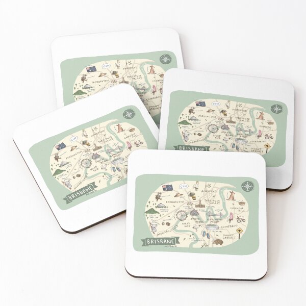 Item preview, Map of Brisbane, Australia - Green designed and sold by Those Pencil Shavings.