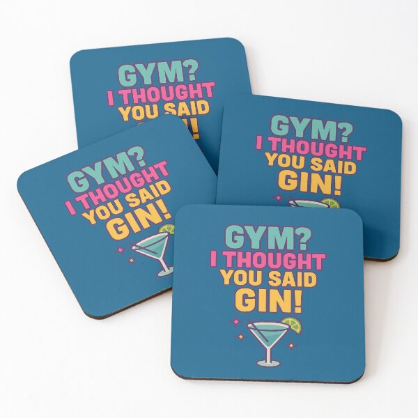 Item preview, Gym? I Thought You Said Gin! – Funny Cocktail Quote Design designed and sold by Orca Chuckle Studios.