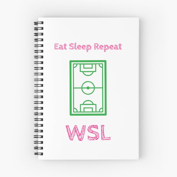 Item preview, Eat Sleep Repeat WSL Women's Football Pitch T-Shirt – Womens Super League Soccer Fan Tee designed and sold by WhackingTax.