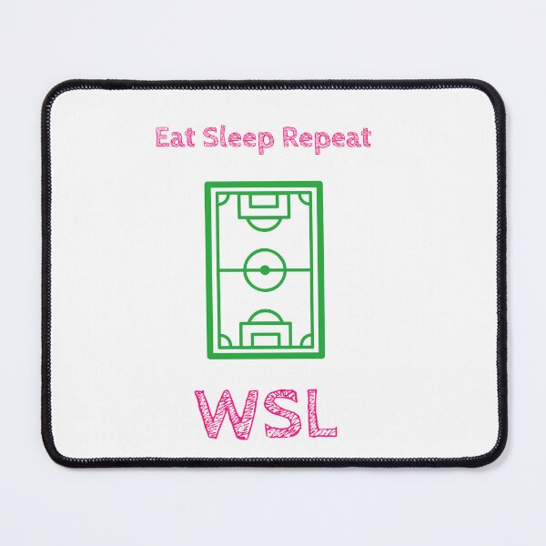 Item preview, Eat Sleep Repeat WSL Women's Football Pitch T-Shirt – Womens Super League Soccer Fan Tee designed and sold by WhackingTax.