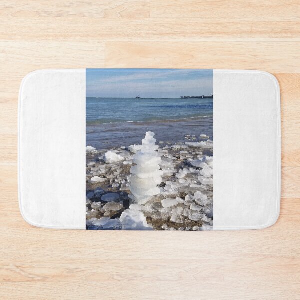 Item preview, Zen Ice Tower next to Lake Michigan designed and sold by SakinaStyles.