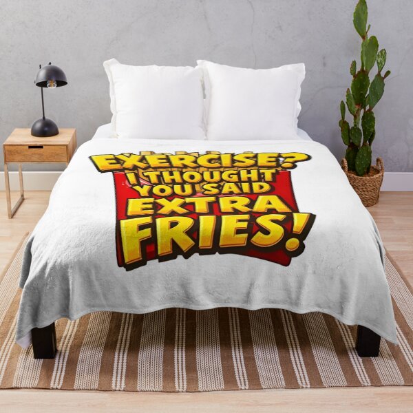 Item preview, Funny Food Quote – Exercise? I Thought You Said Extra Fries – Fast Food Humor T-Shirt Design designed and sold by UrbanHowlz.