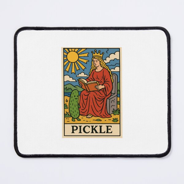 Item preview, Pickle Tarot card pizza hamburger meme prank weird birthday funny designed and sold by CheeseBlueprint.
