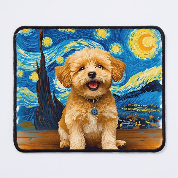 Item preview, Maltipoo Starry Night Crayon Art – Whimsical Dog Lover Masterpiece designed and sold by Fredster1966.