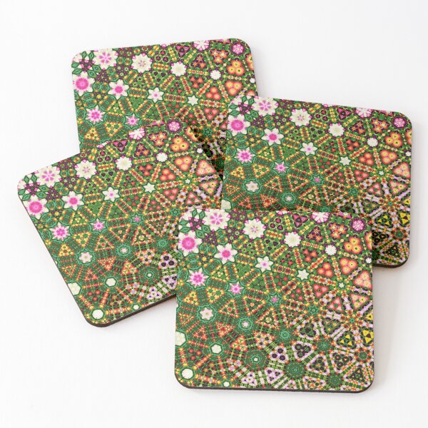 Item preview, Colorful pink, green, bright yellow repeating patterns designed and sold by Crobin1961.