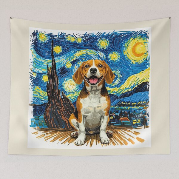 Item preview, Beagle in Crayon Starry Night | Artistic Dog Lover Design designed and sold by Fredster1966.