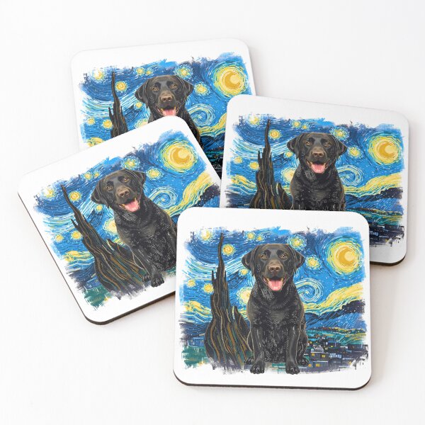 Item preview, Black Labrador Retriever Crayon Starry Night | Artistic Dog Lover Design designed and sold by Fredster1966.