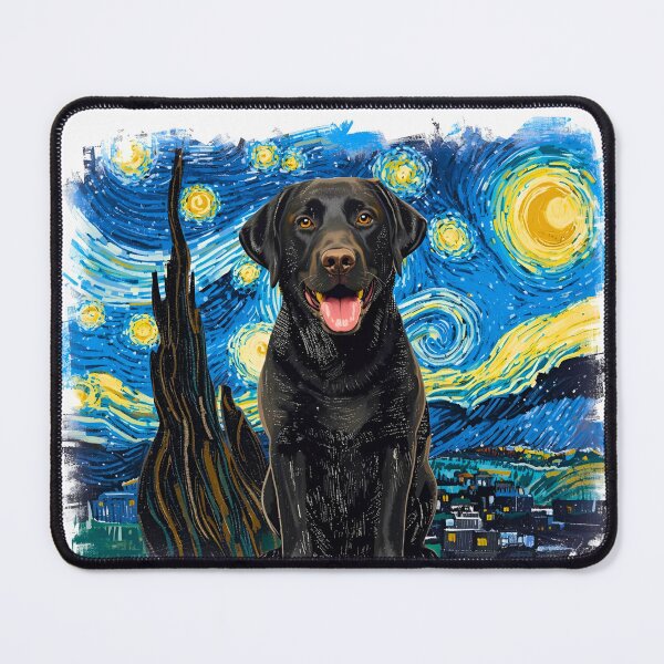 Item preview, Black Labrador Retriever Crayon Starry Night | Artistic Dog Lover Design designed and sold by Fredster1966.