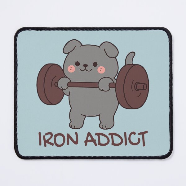 Item preview, Cute Cartoon Dog Workout Iron Addict designed and sold by NosandEdgy.
