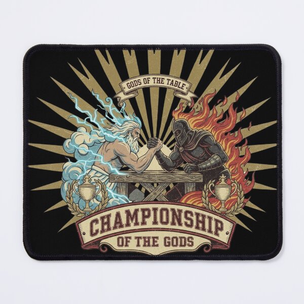 Item preview, Championship of the Gods – Mythic Arm-Wrestling Vintage Emblem designed and sold by CoolCrazyQuirky.