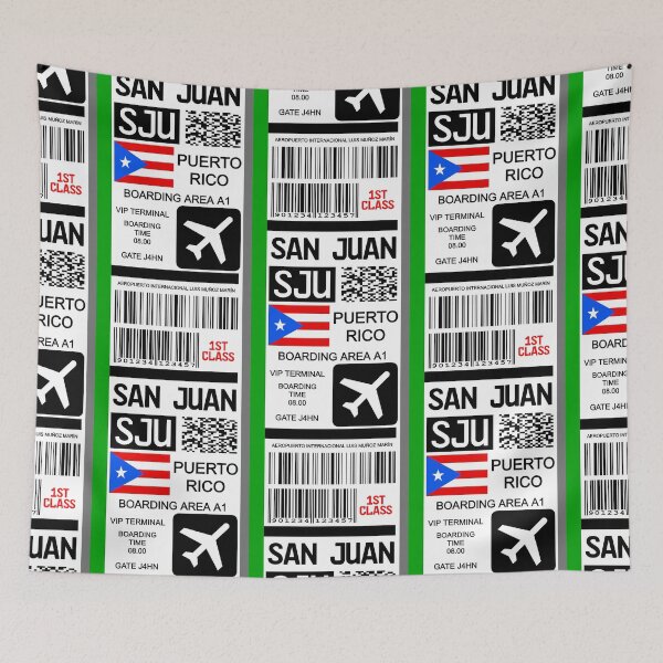 Item preview, San Juan Puerto Rico travel ticket version 2 designed and sold by Travellerz.