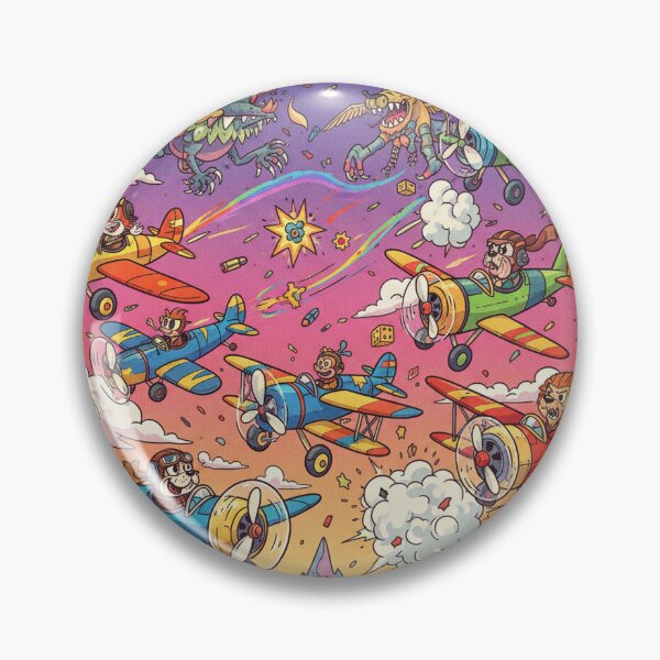 Item preview, Sky Circus Dogfight – Cartoon Biplanes vs Dragons designed and sold by CoolCrazyQuirky.
