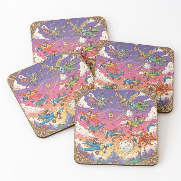 Item preview, Sky Circus Dogfight – Cartoon Biplanes vs Dragons designed and sold by CoolCrazyQuirky.
