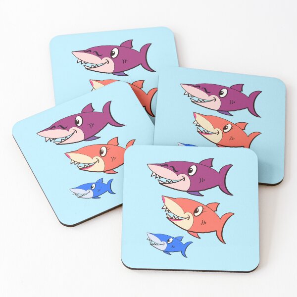 Item preview, Cute Sharks Family of Playful Sharks designed and sold by Artonmytee.