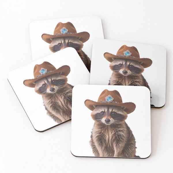 Item preview, Raccoon Cowboy Hat Happy Balloons Celebrations Cute  designed and sold by CheeseBlueprint.