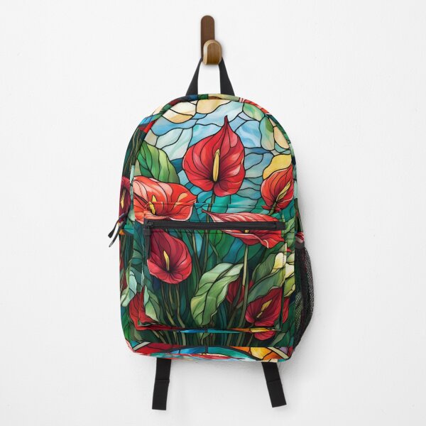 Item preview, Stained Glass Red Anthurium Flowers designed and sold by Ciervo Primavera.