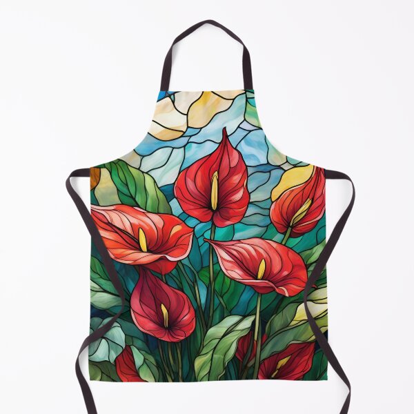 Item preview, Stained Glass Red Anthurium Flowers designed and sold by Ciervo Primavera.