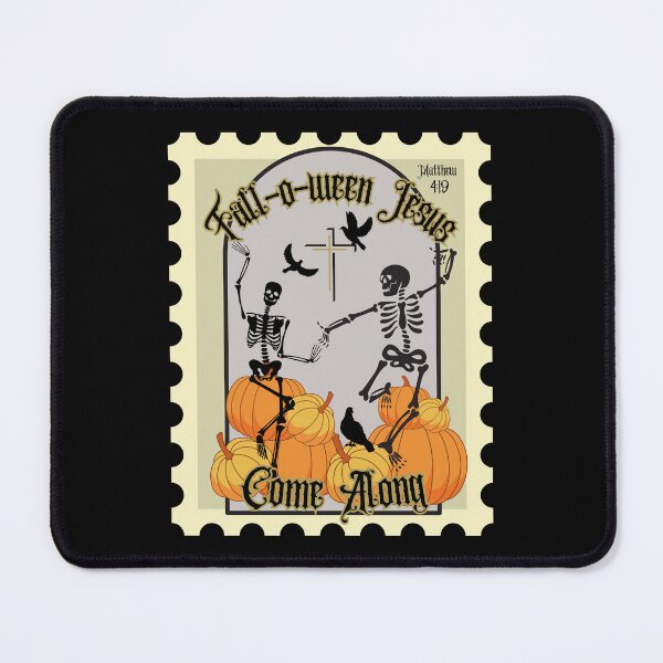 Item preview, Halloween Skeleton Fall-o-ween Jesus Come Along Stamp Matthew 4:19 designed and sold by Forevermore.