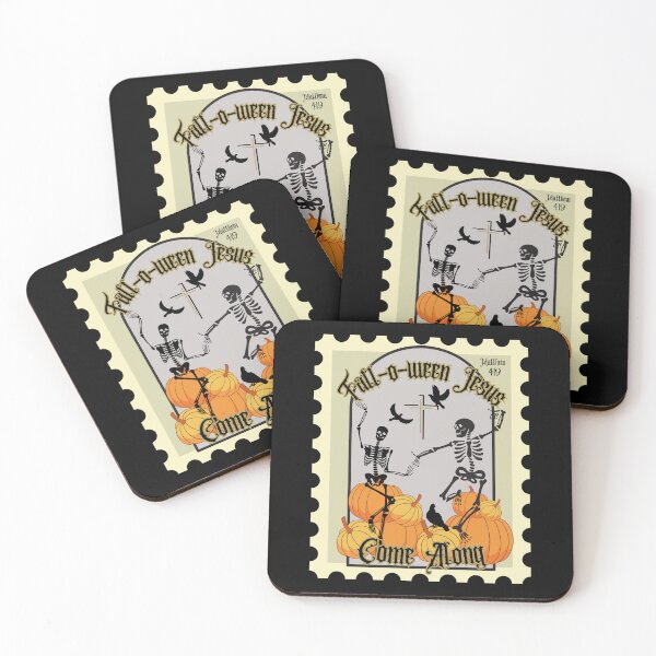 Item preview, Halloween Skeleton Fall-o-ween Jesus Come Along Stamp Matthew 4:19                      designed and sold by Forevermore.