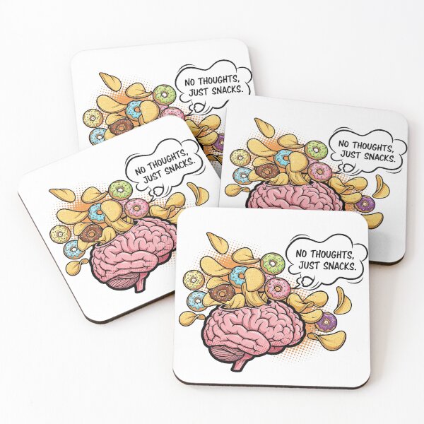 Item preview, No Thoughts Just Snacks Sticker | Funny Food Brain Meme Aesthetic designed and sold by DreamyChaos.