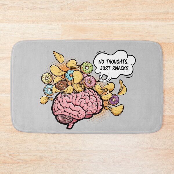 Item preview, No Thoughts Just Snacks Sticker | Funny Food Brain Meme Aesthetic designed and sold by DreamyChaos.