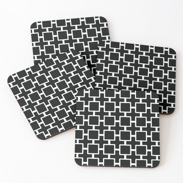 Item preview, Connected Squares Black and White Geometric designed and sold by VintageStyle.