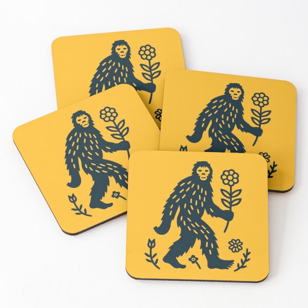 Item preview, Floral Bigfoot on Bright Yellow – Whimsical Nature Design designed and sold by darkskinbender.