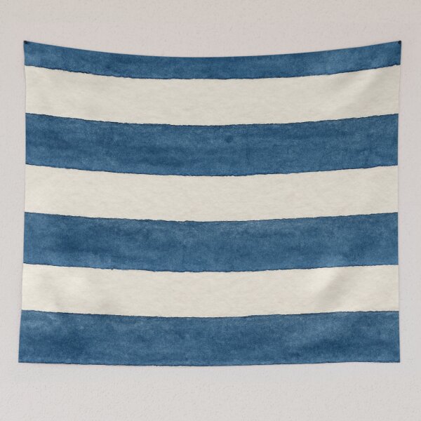 Item preview, watercolor blue and white nautical stripes designed and sold by Kristylynn757.