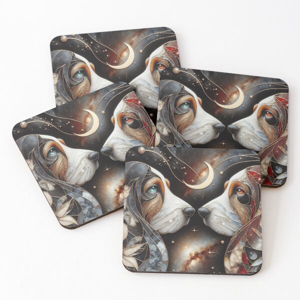 Item preview, Celestial Standoff Between Basset Hound Beings designed and sold by Wags & Tails.