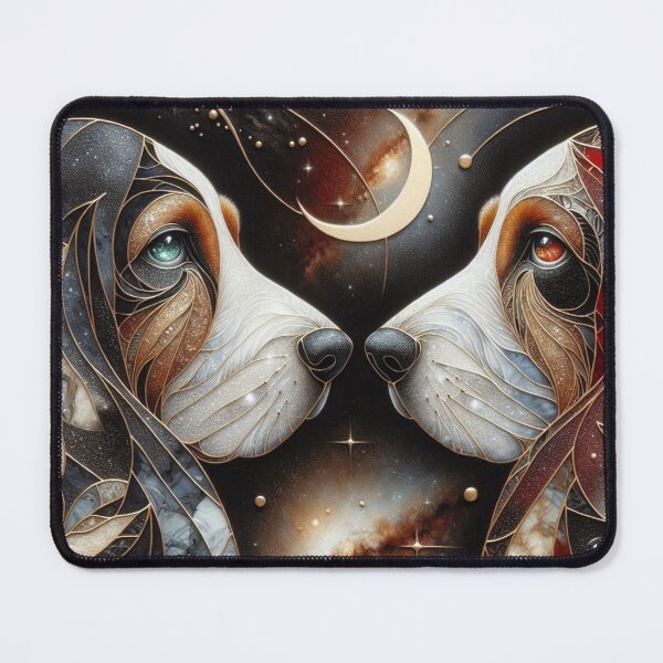 Item preview, Celestial Standoff Between Basset Hound Beings designed and sold by Wags & Tails.
