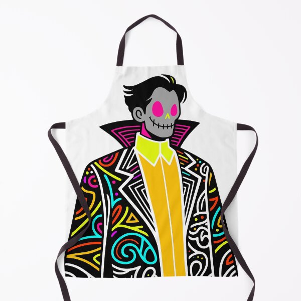 Item preview, Neon Skeleton Skull Art in Colorful Abstract Psychedelic Coat Illustration designed and sold by Arbortising.
