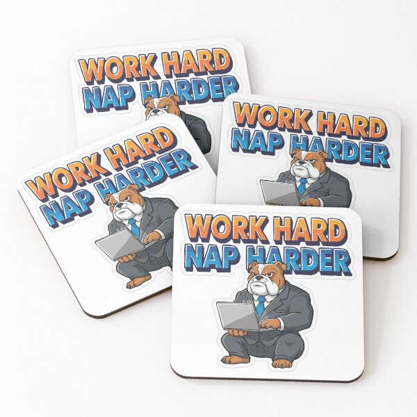 Item preview, Bulldog cartoon office worker with funny work quote designed and sold by Tong4130.
