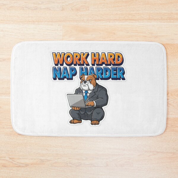 Item preview, Bulldog cartoon office worker with funny work quote designed and sold by Tong4130.