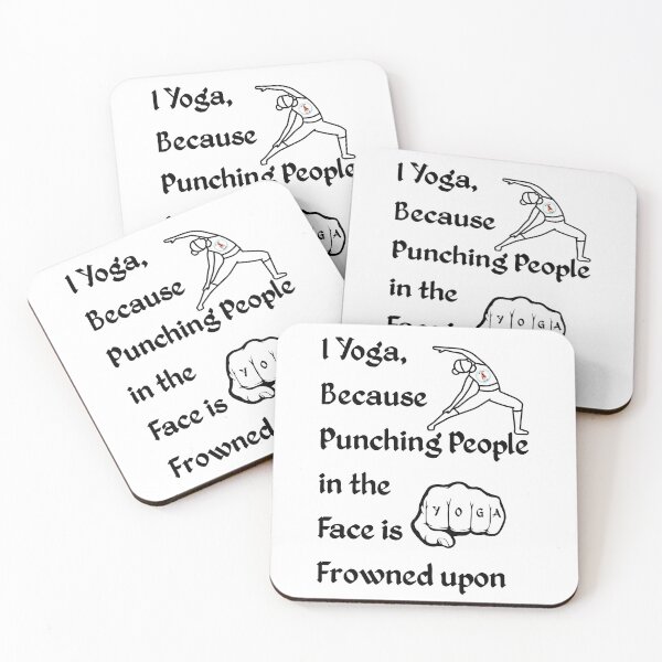 Item preview, Yoga because punching people is frowned upon solid designed and sold by Hot Yoga Life.