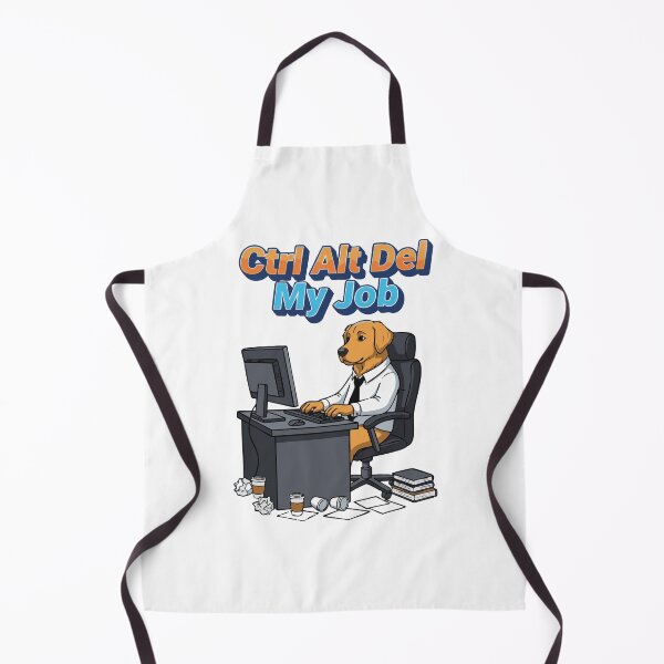 Item preview, Golden retriever cartoon at computer with work joke designed and sold by Tong4130.