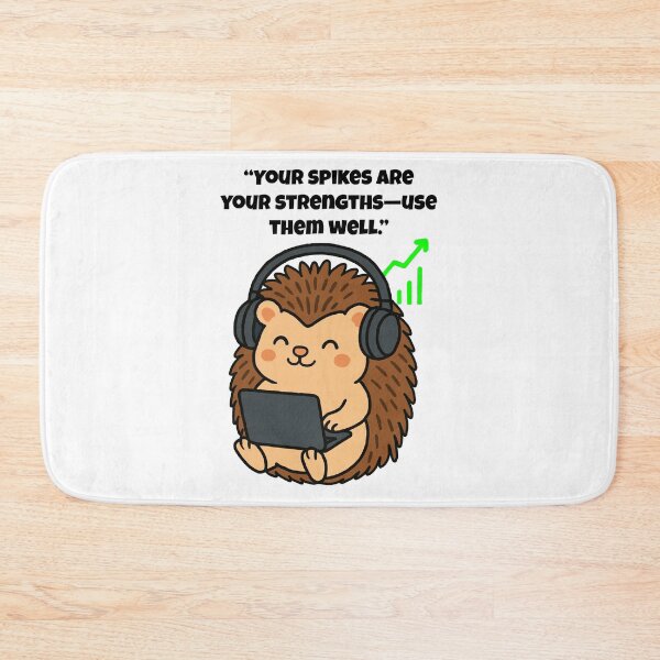 Item preview, Spikes = Strength – Cute Hedgehog Power Illustration designed and sold by Latitude 1°N.