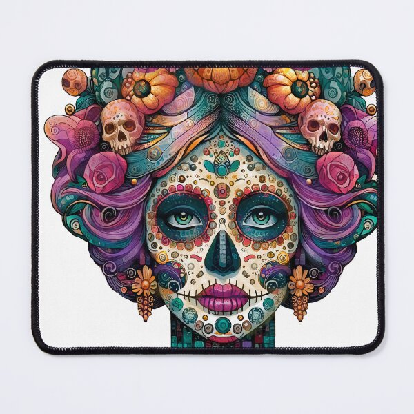 Item preview, Colorful Catrina Illustration - Vibrant Day of the Dead Art designed and sold by  Ojo de Lilith.