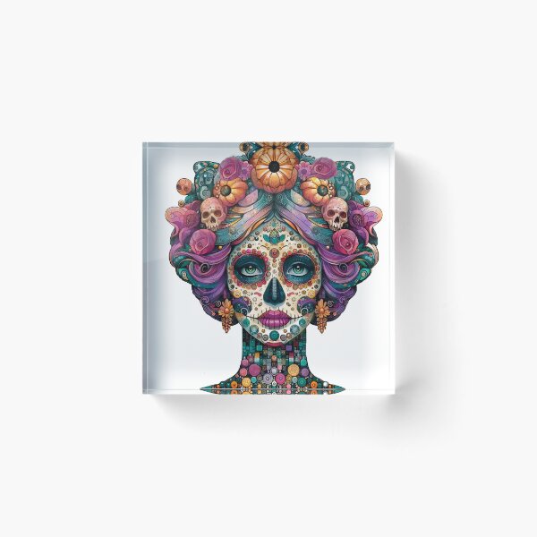Item preview, Colorful Catrina Illustration - Vibrant Day of the Dead Art designed and sold by  Ojo de Lilith.
