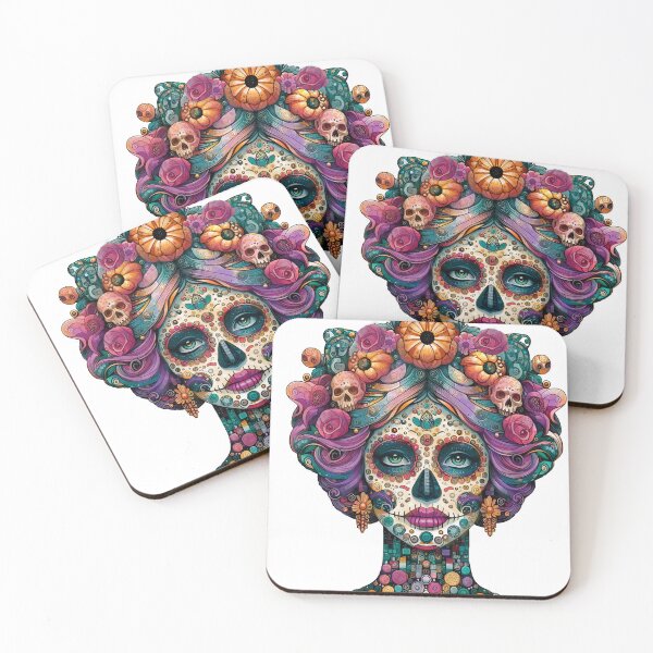 Item preview, Colorful Catrina Illustration - Vibrant Day of the Dead Art designed and sold by  Ojo de Lilith.