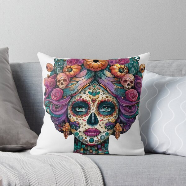 Item preview, Colorful Catrina Illustration - Vibrant Day of the Dead Art designed and sold by  Ojo de Lilith.