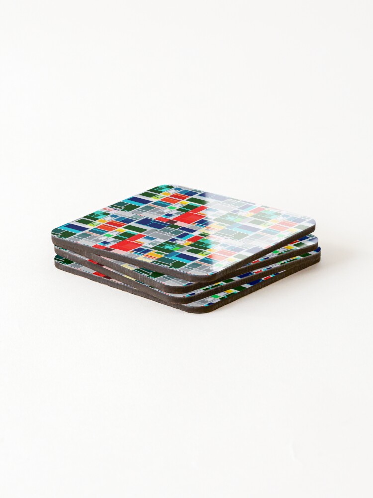 Thumbnail 4 of 5, Coasters (Set of 4), Modern Color Block Pattern designed and sold by artzyrrone.